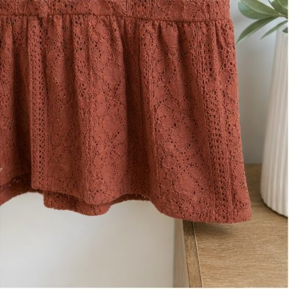 Rust Lace Trim Top - Picture 6 of 6